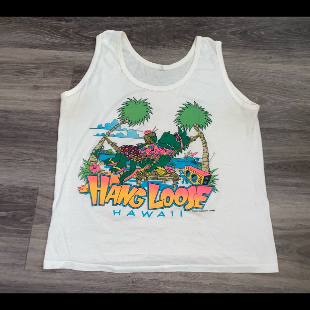 Vintage hang loose tank top 90s
